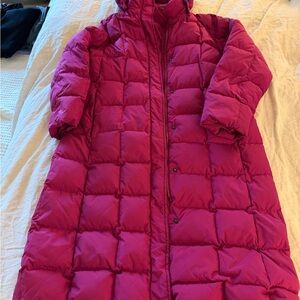 Lands' End Magenta Puffer Coat